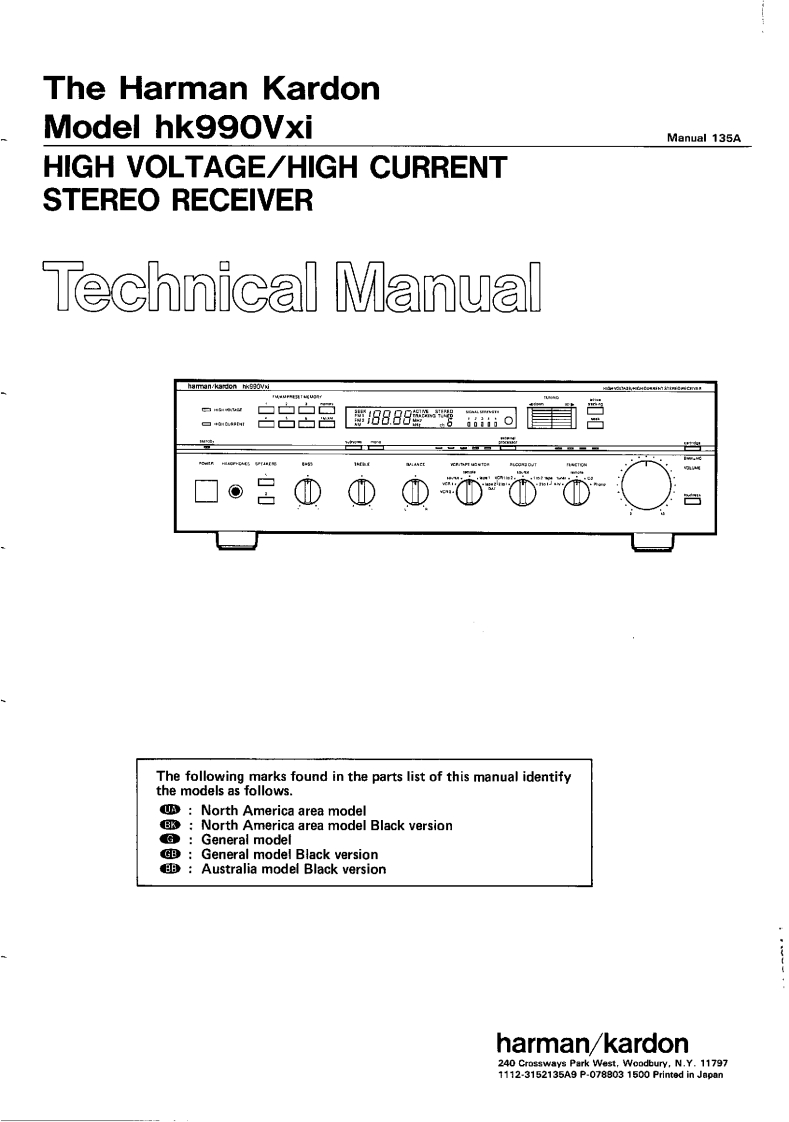 HarmanKardon-HK990VXI-rec-维修说明书手册含电器原理图