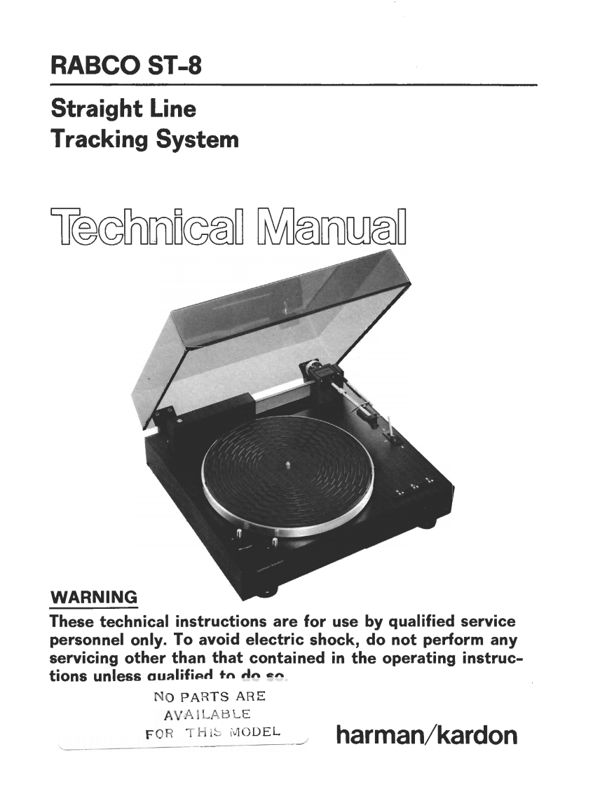 HarmanKardon-ST8-tt-维修说明书手册含电器原理图