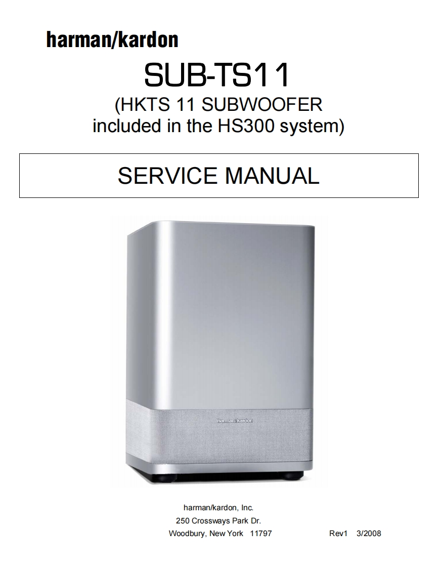 HarmanKardon-SUBTS11-pwr-维修说明书手册含电器原理图
