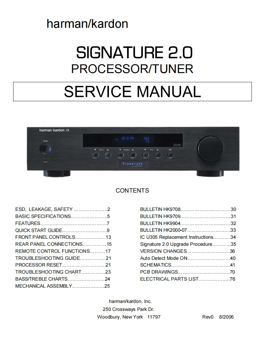HarmanKardon-Signature2_0-avr-维修说明书手册含电器原理图