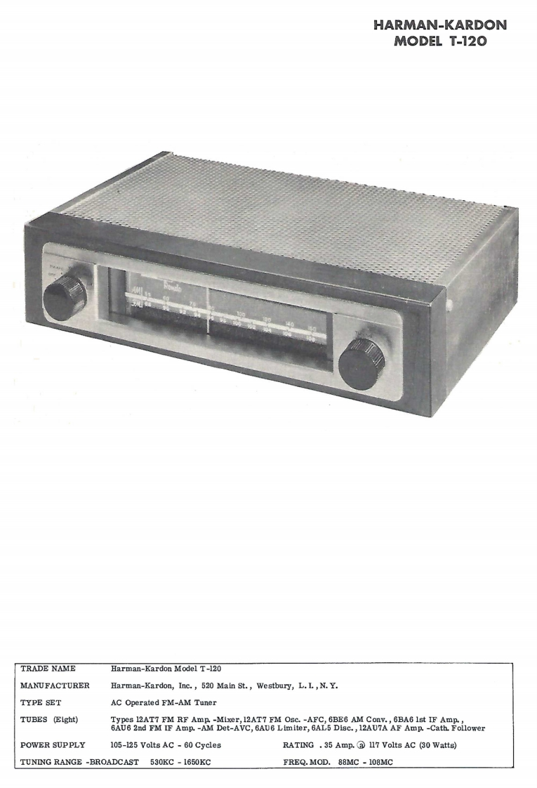 HarmanKardon-T120-tun-电气原理图手册