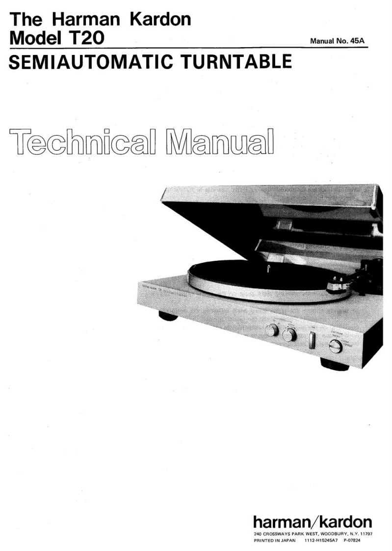 HarmanKardon-T20-tt-维修说明书手册含电器原理图