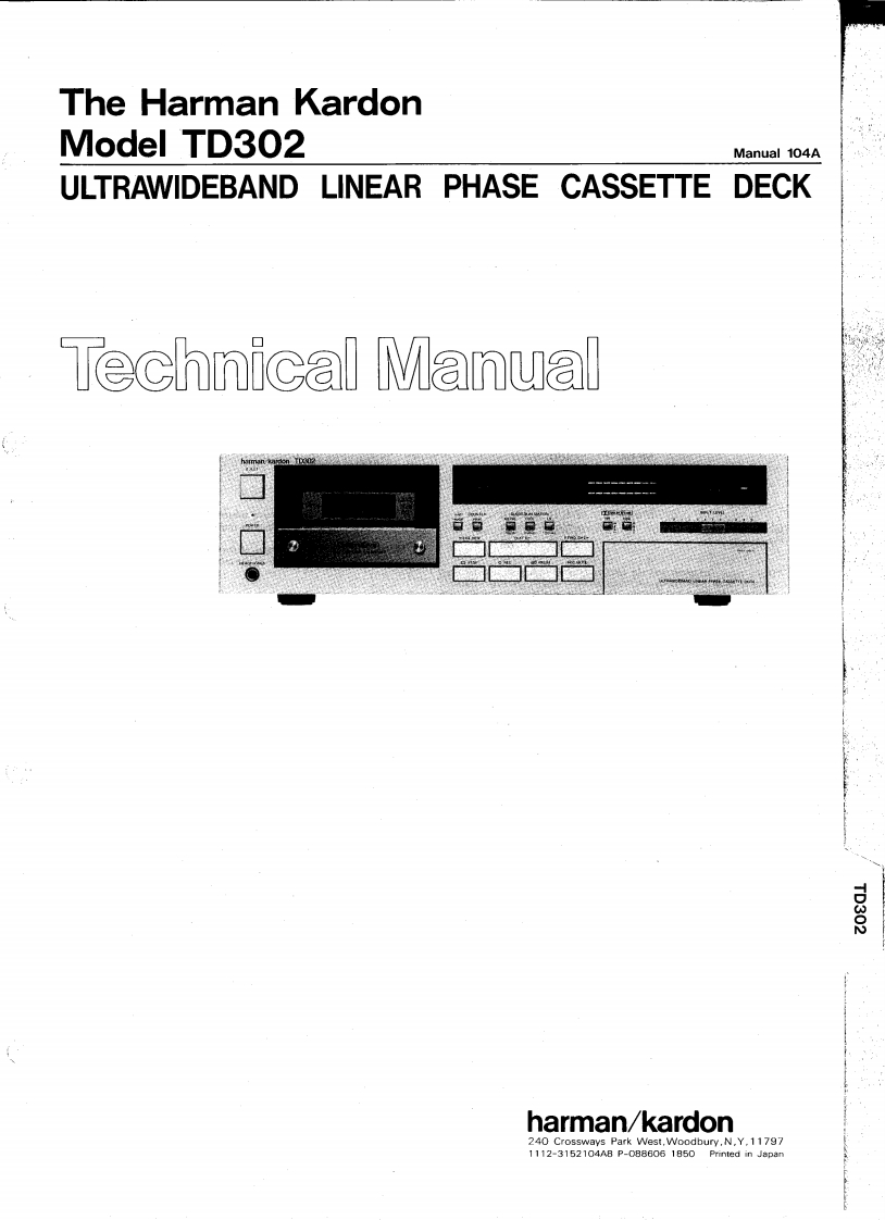 HarmanKardon-TD302-tape-维修说明书手册含电器原理图