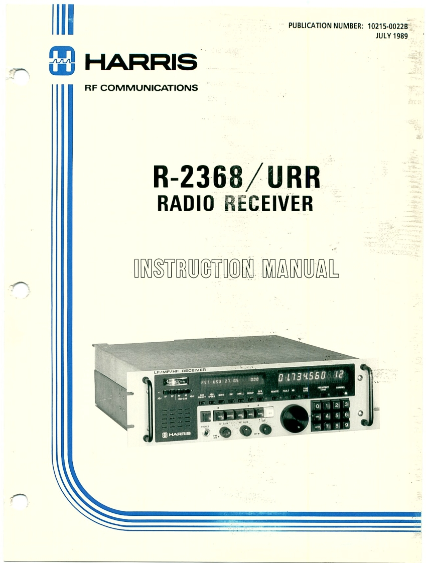 Harris_R-2368_使用说明书手册_1989