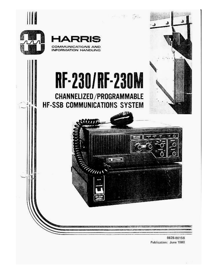 Harris_RF-230_M_维修维护电器原理图手册_使用说明书手册_SV1IVK_1980