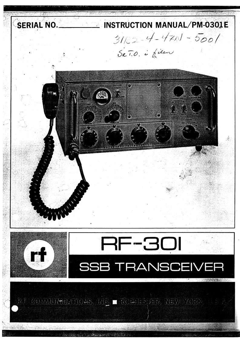 Harris_RF-301_使用说明书手册_1968