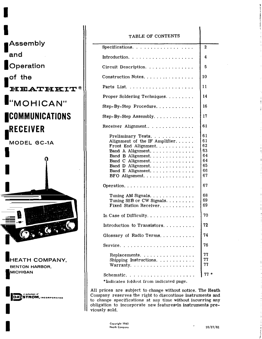 Heathkit_GC-1A_Manual操作说明书手册
