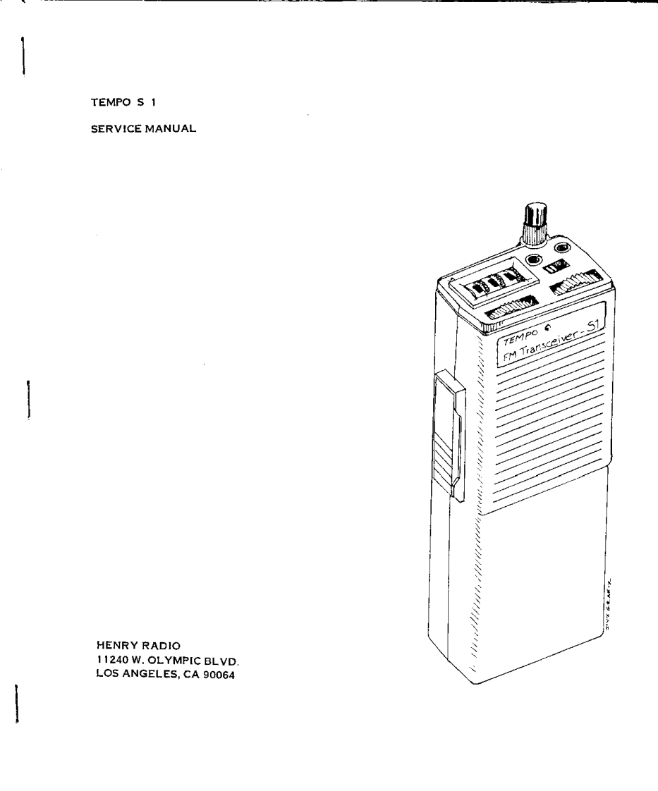 HenryRadio_Tempo-S1_Service_Manual维修手册含电器原理图