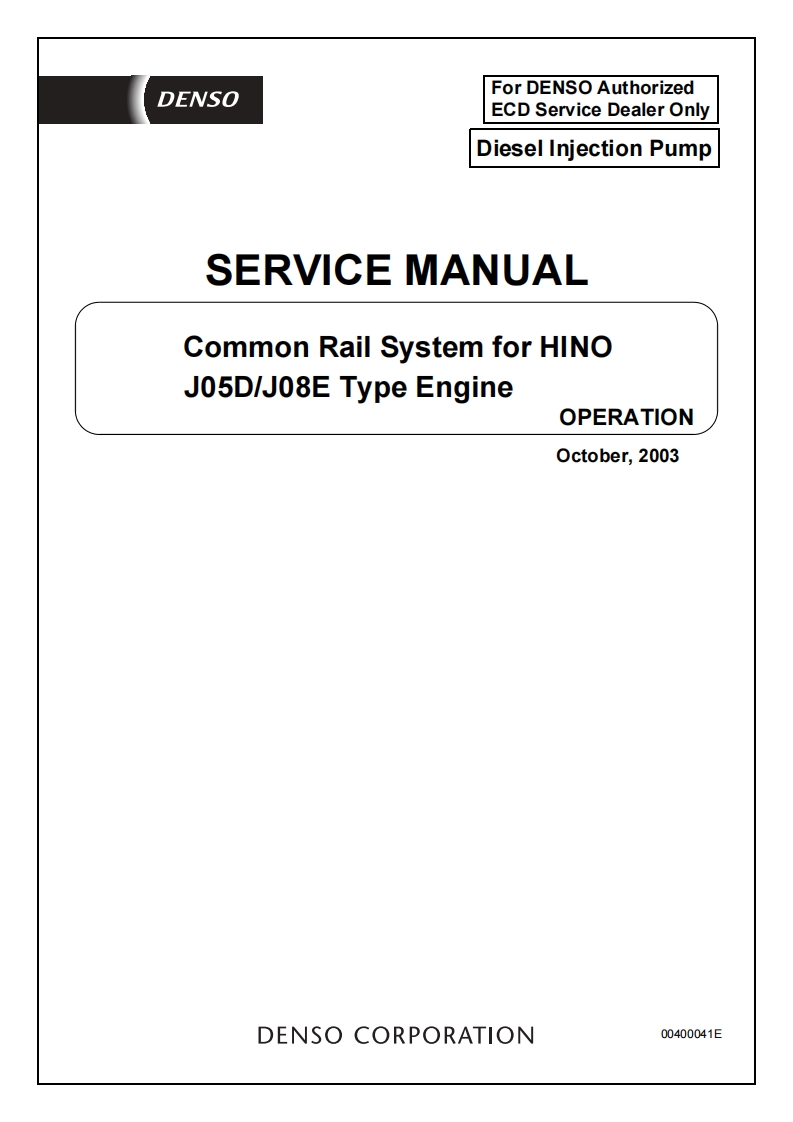 Hino-J05D-J08E--Truck-Engines-Common-Rail-Service-Manual维修维护手册-PDF