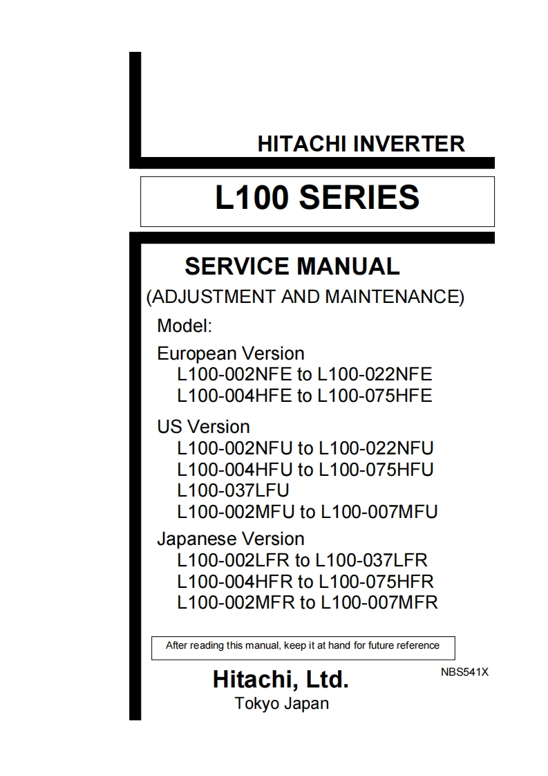Hitachi-L100-Series-VFD-操作说明书手册