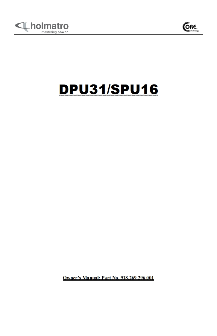 Holmatro-DPU31-Pump-User-Manual操作说明书手册新质力文库 - 聚焦新质生产力发展的数字化知识库_行业洞察 / 理论成果 / 实践指南免费下载新质力文库