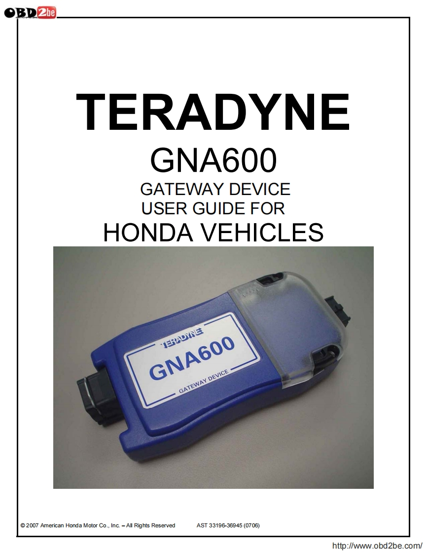 Honda-GNA600-使用说明书手册