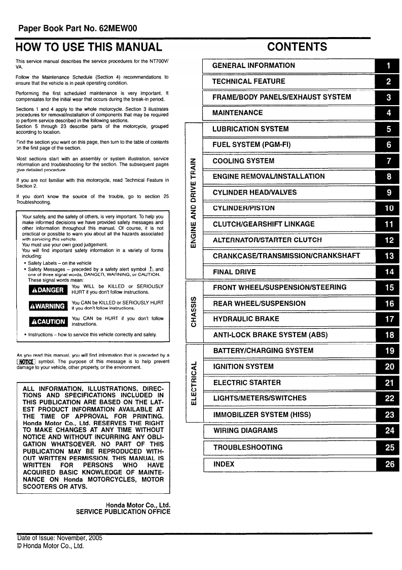 Honda-NT700V-Service-Manual-62MEW00维修维护手册