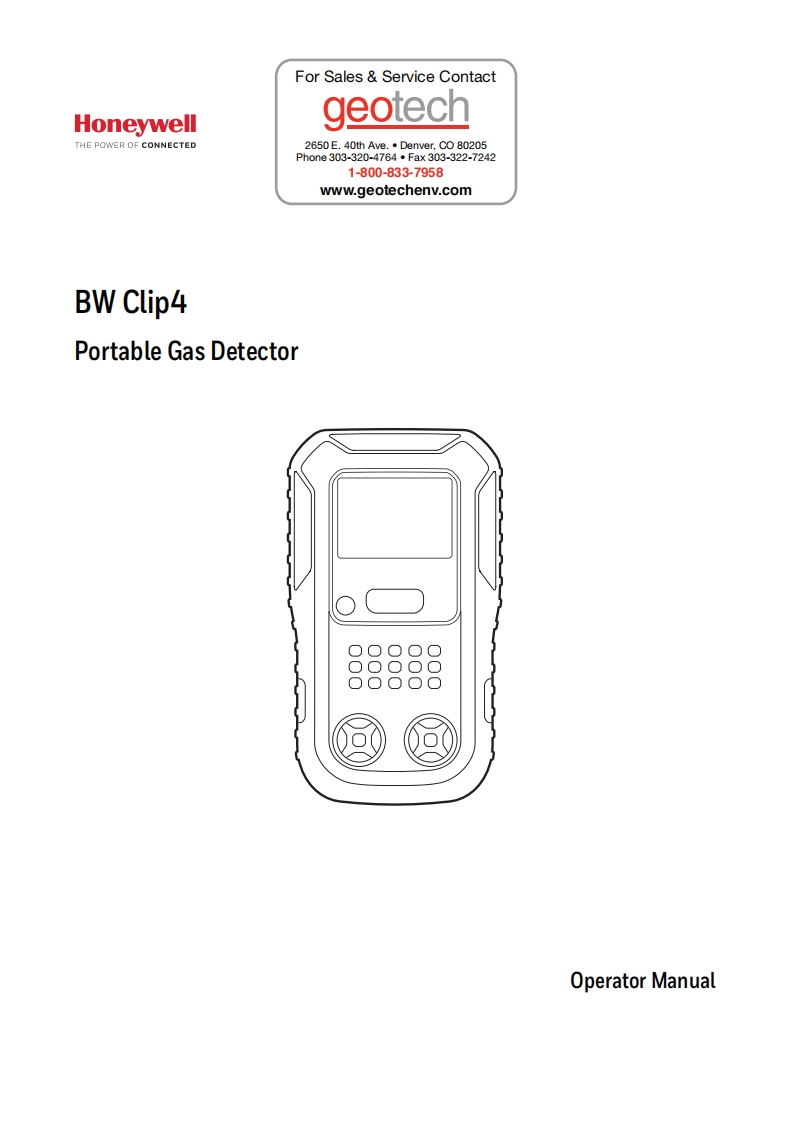 Honeywell_BW_Clip4_Operator_使用说明书手册