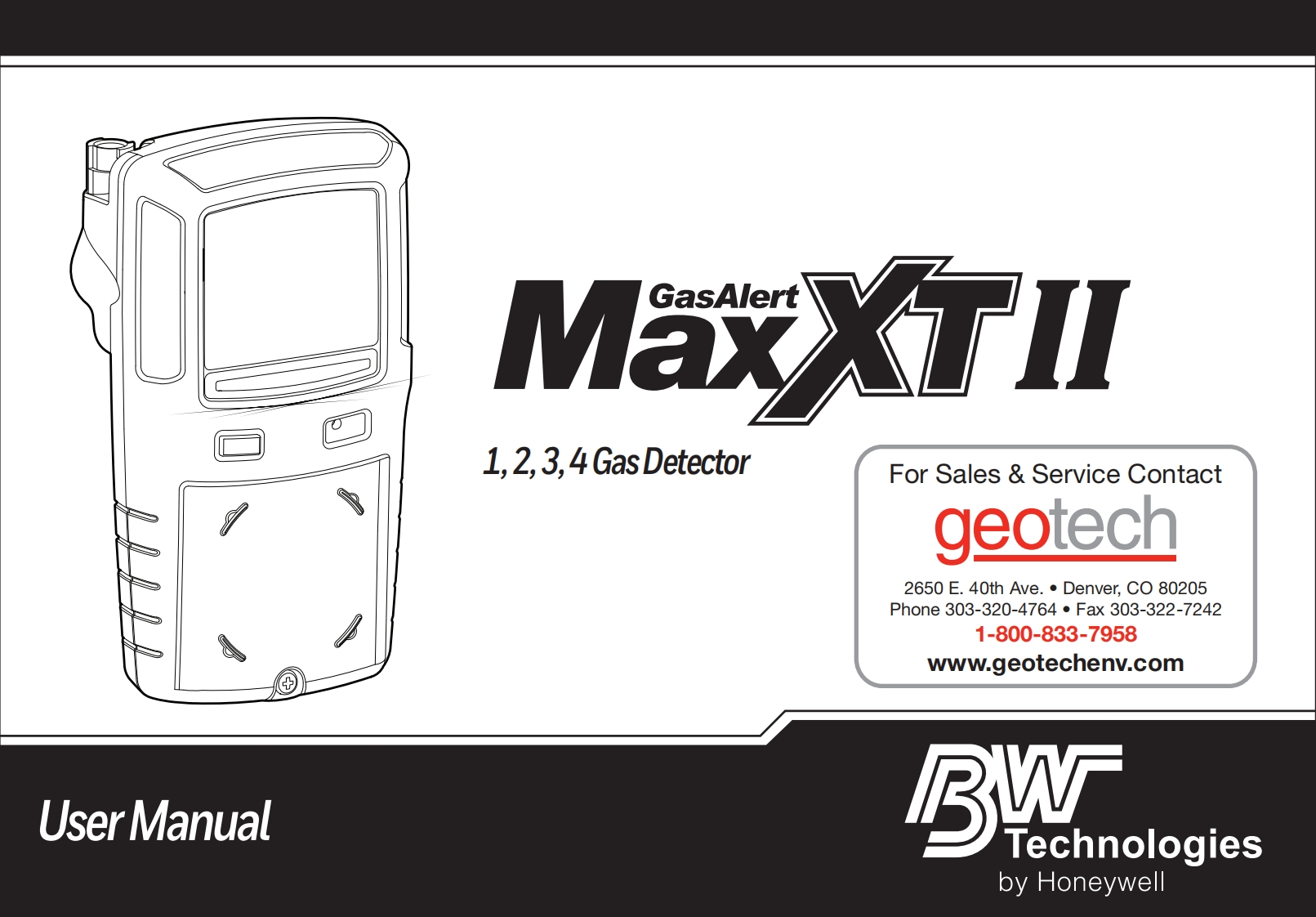 Honeywell_BW_Max_XT_User_使用说明书手册