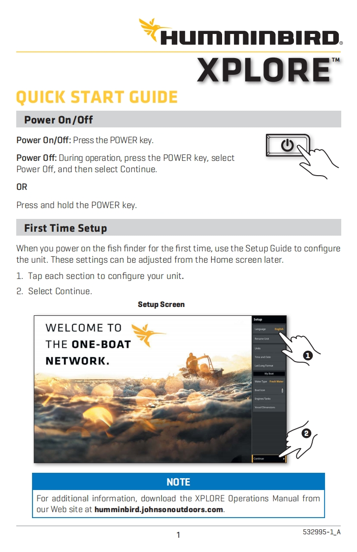 Humminbird_XPLORE_Quick_Start_Guide