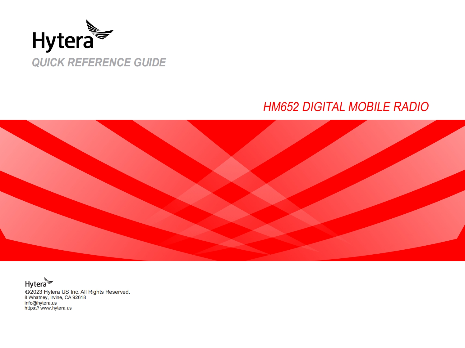 Hytera-HM652-Digital-Mobile-Radio-简明操作说明书手册-R1.0
