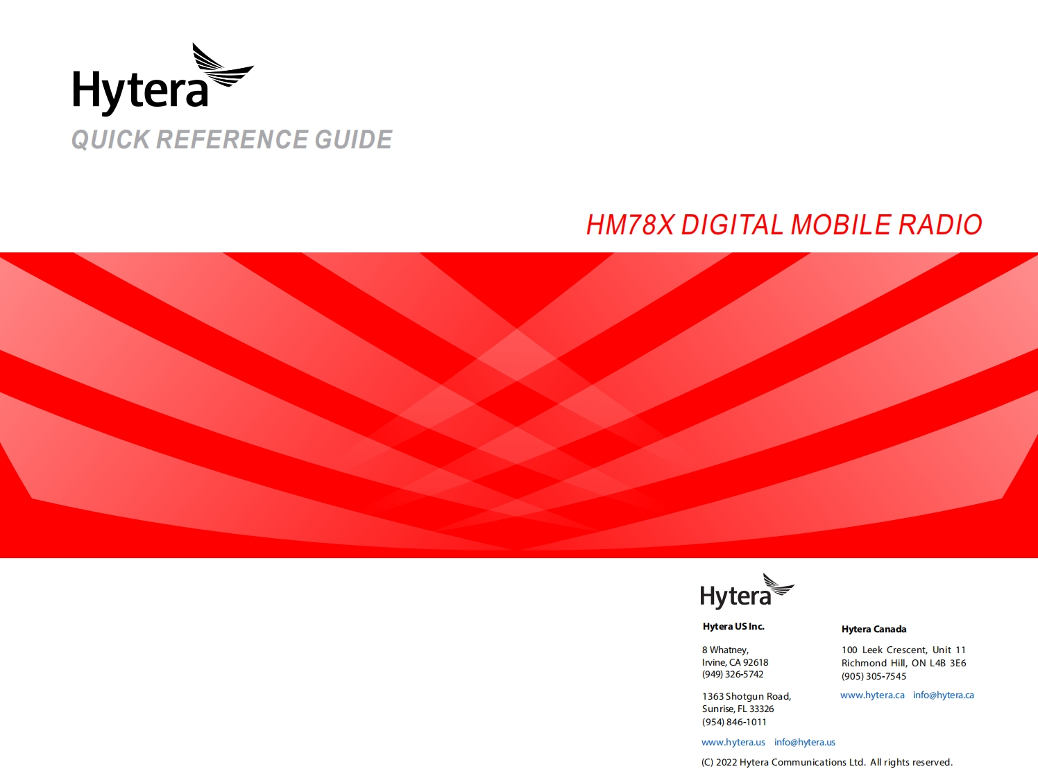 Hytera-HM78X-Digital-Mobile-Radio-简明操作说明书手册-R1.5_eng