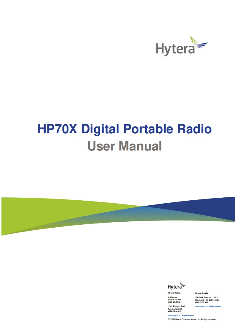 Hytera-HP70X-Digital-Portable-Radio-使用说明书手册l-R2.0_eng