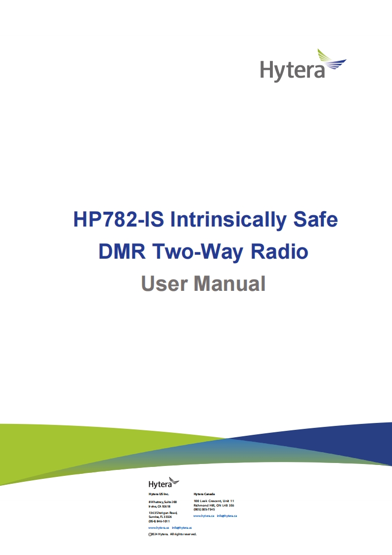 Hytera-HP782-IS-DMR-Radio-使用说明书手册l