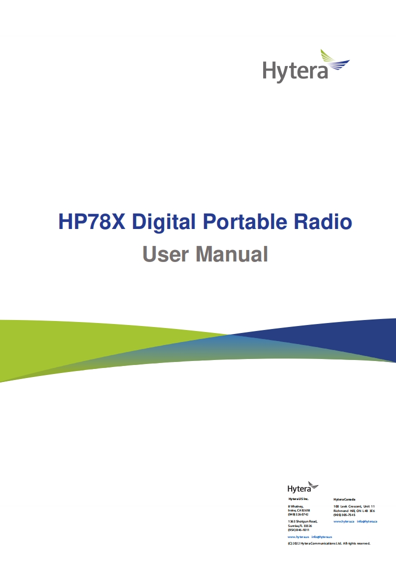 Hytera-HP78X-Digital-Portable-Radio-使用说明书手册l-R2.0_eng