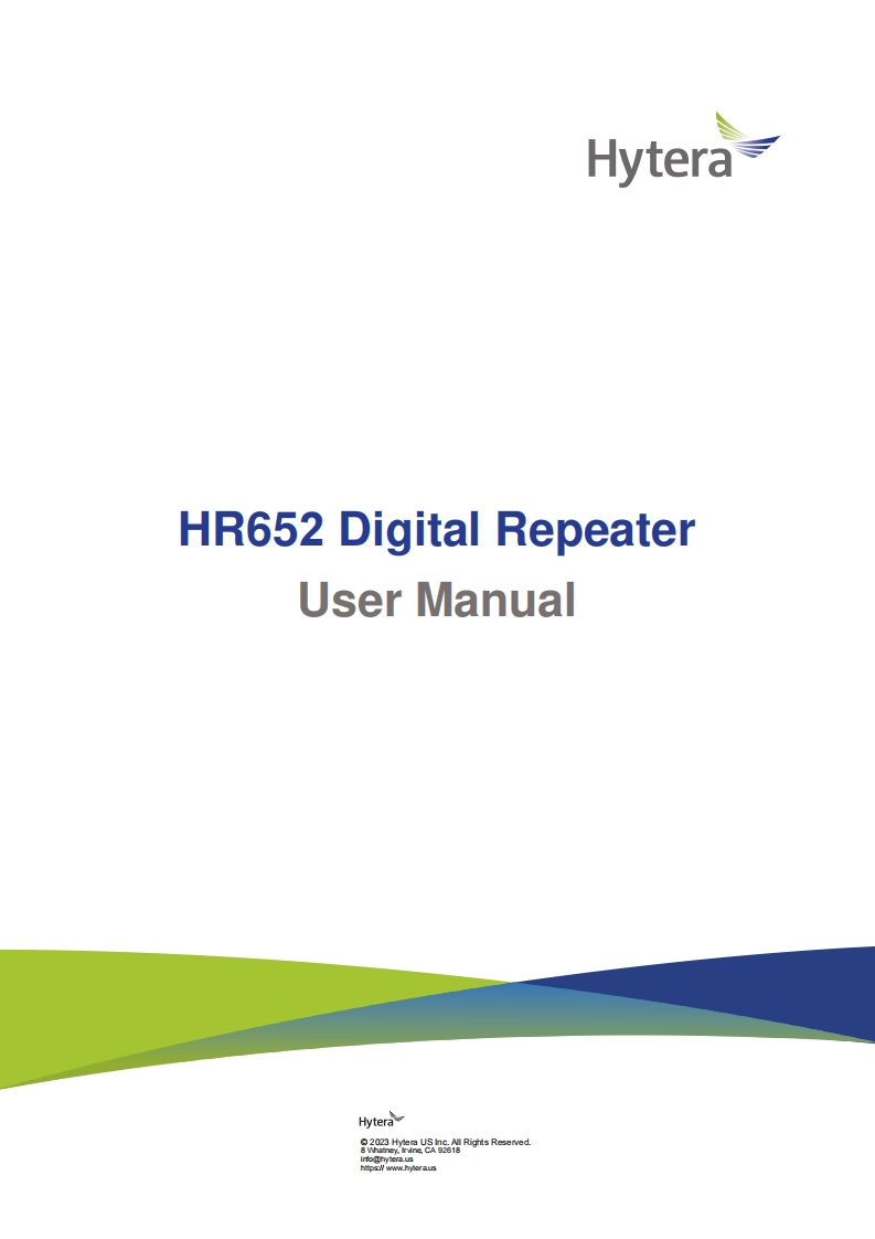 Hytera-HR652-Compact-DMR-Repeater-使用说明书手册l-V02