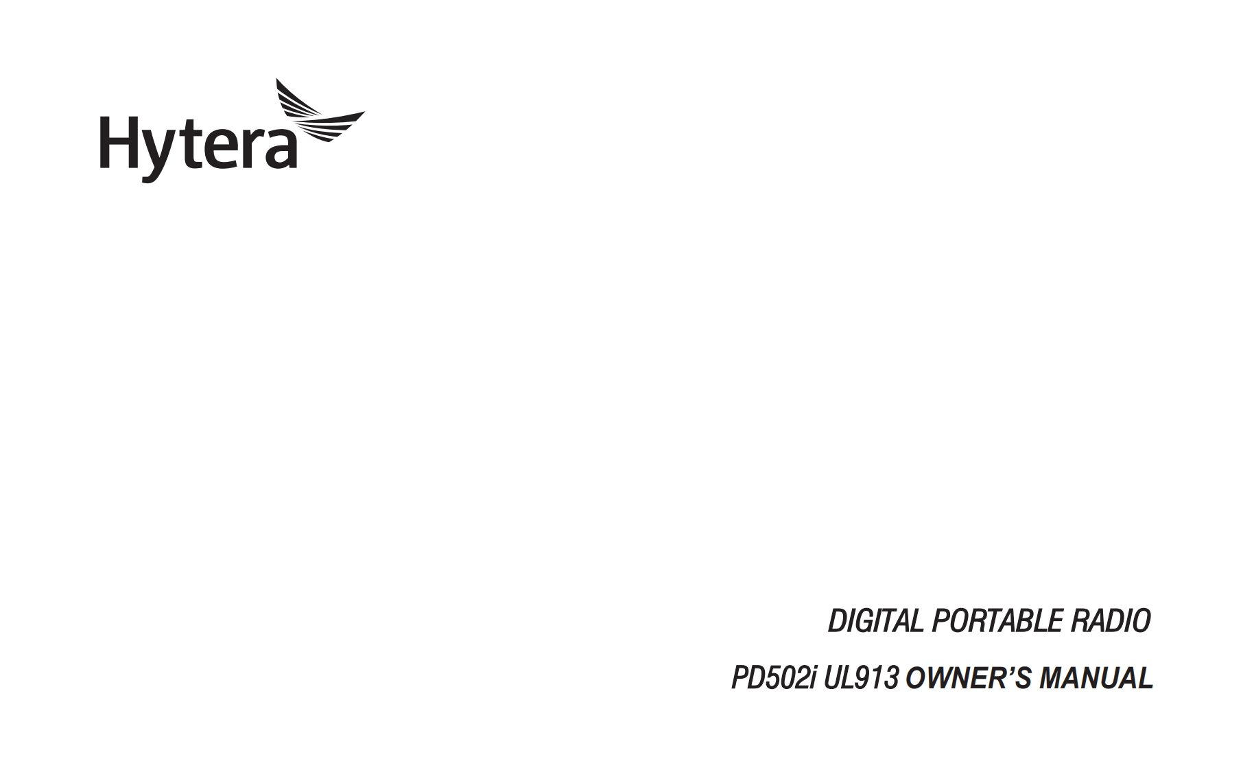 Hytera-PD502i-UL913-Digital-Portable-Radio-操作说明书手册