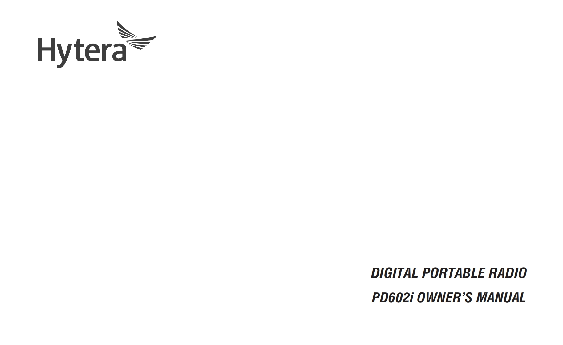 Hytera-PD602i-Digital-Portable-Radio-操作说明书手册