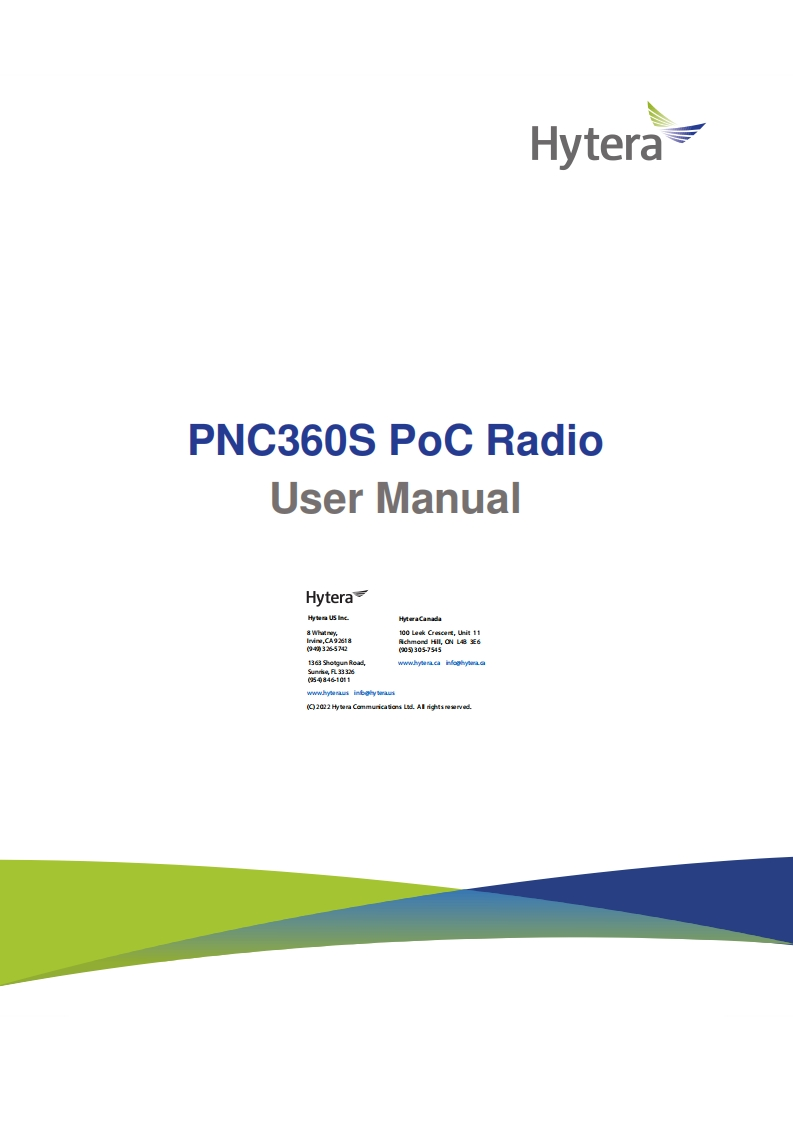 Hytera_PNC360S_PoC_Radio_使用说明书手册_V1.0