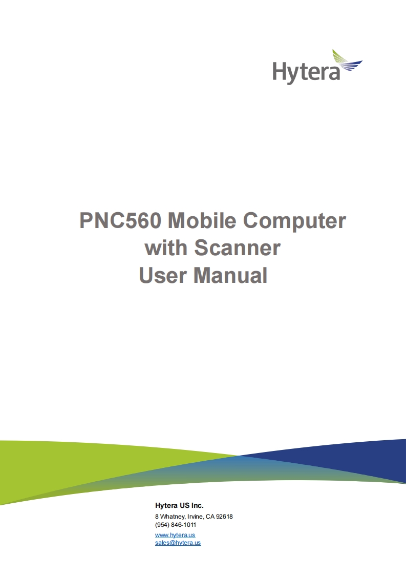 Hytera_PNC560_Mobile_Computer_使用说明书手册_V1.0.00