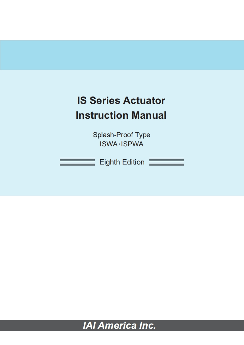IAI_ISWA_230V-servo-IP65-actuator-slede_操作说明书手册