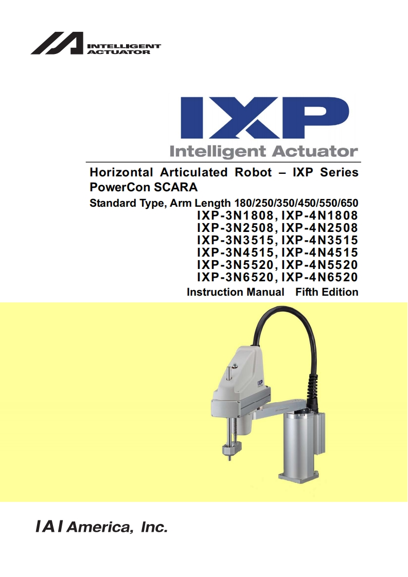 IAI_IXP_scara-robot-24v-stepper_操作说明书手册