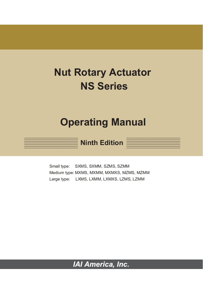 IAI_NS_230V-servo-roterende-moer-actuator-slede_操作说明书手册