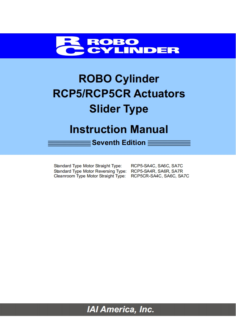IAI_RCP5-S_24V-stepper-actuator-slede-absoluut-encoder_操作说明书手册