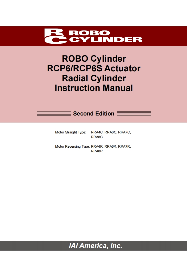 IAI_RCP6-RRA-RADIAL_CYLINDER_操作说明书手册