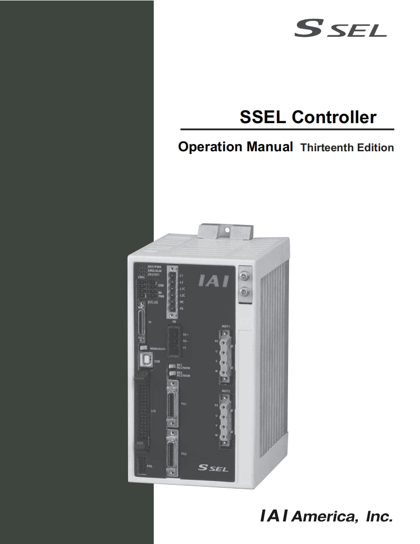 IAI_SSEL_230V-servo-twee-assige-controller_操作说明书手册