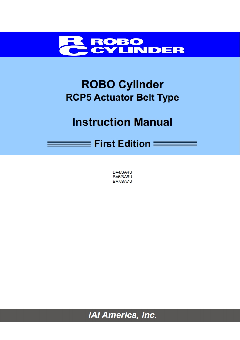 IAI_lineaire_actuator_met_slede_en_tandriem_RCP5-BA_操作说明书手册