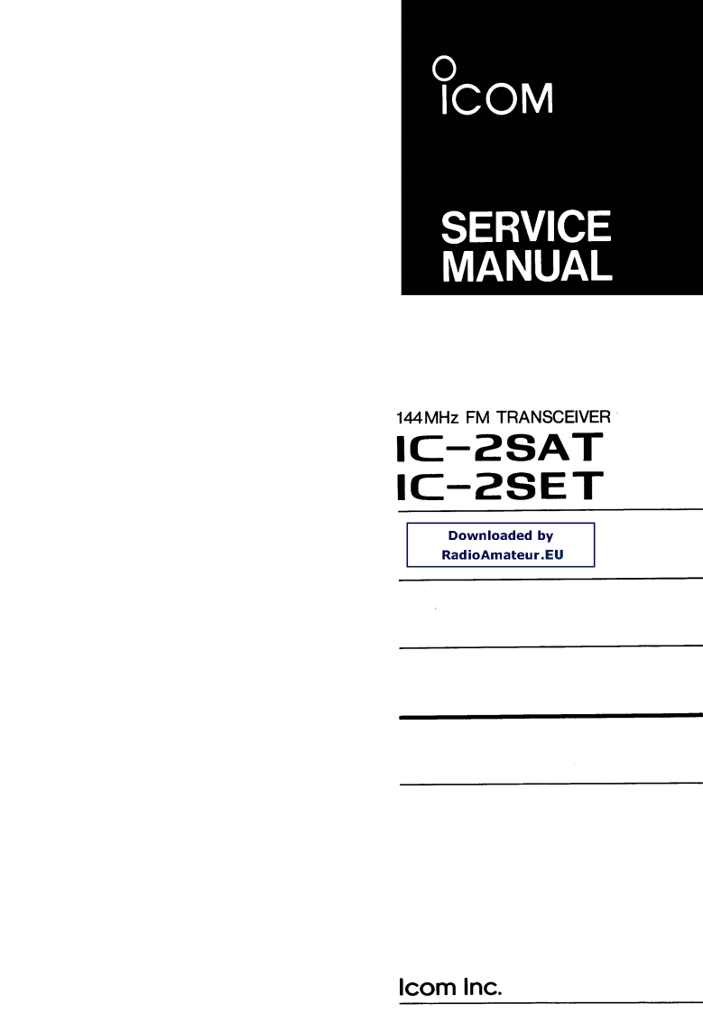 IC-2SA-Service-manual维修手册含电器原理图