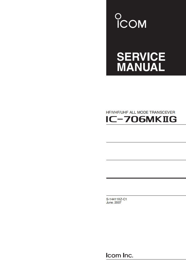 IC-706Mk2G_维修维护电器原理图手册_2007
