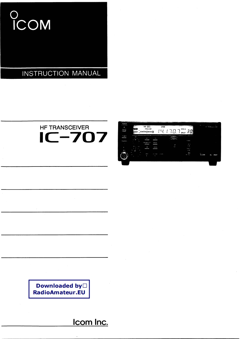 IC-707_使用说明书手册