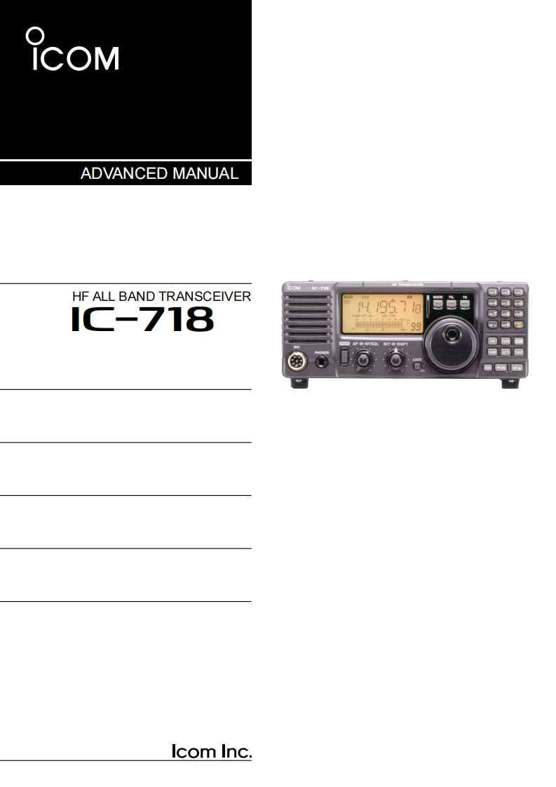 IC-718_Ver2_advanced_使用说明书手册_2024