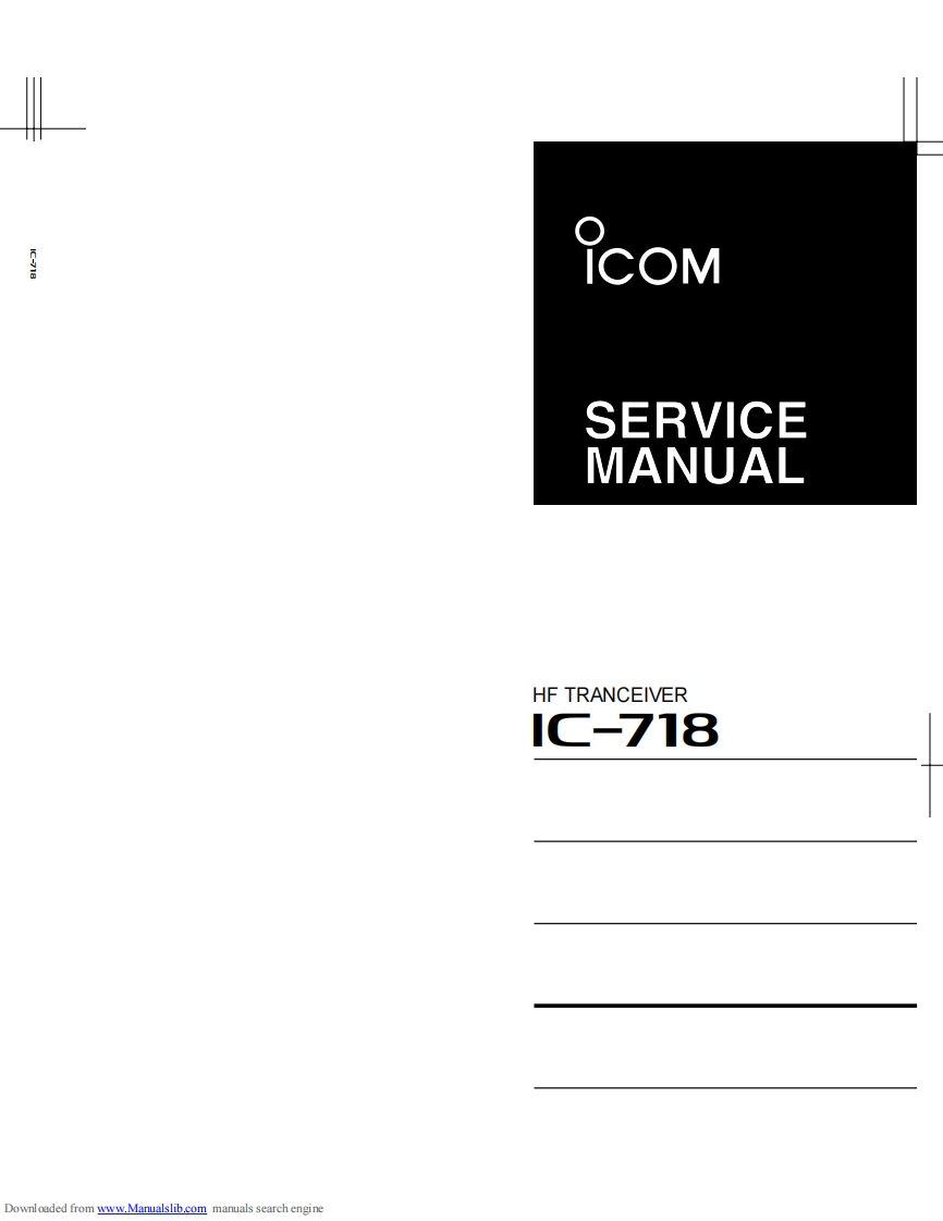 IC-718_service_manual维修手册含电器原理图