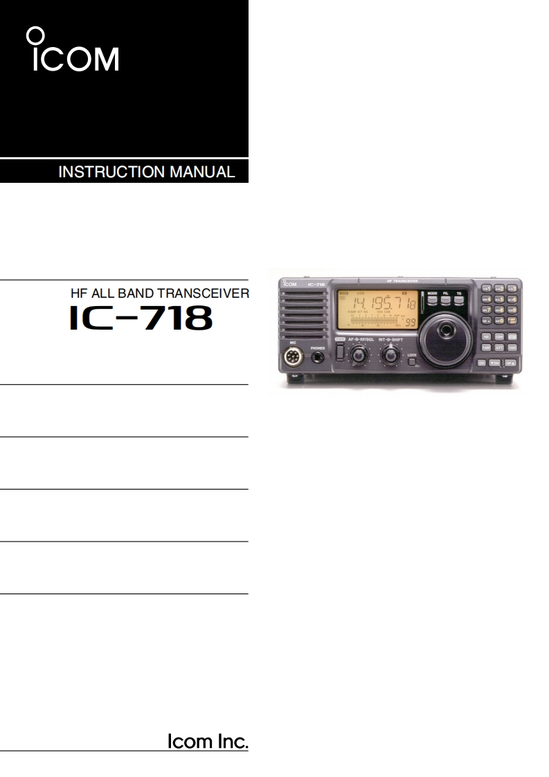 IC-718_使用说明书手册_2017