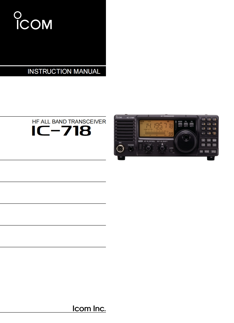 IC-718操作说明书手册