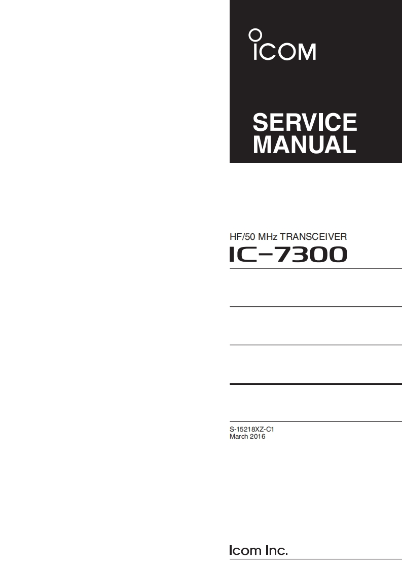 IC-7300_Service-Manual维修手册含电器原理图