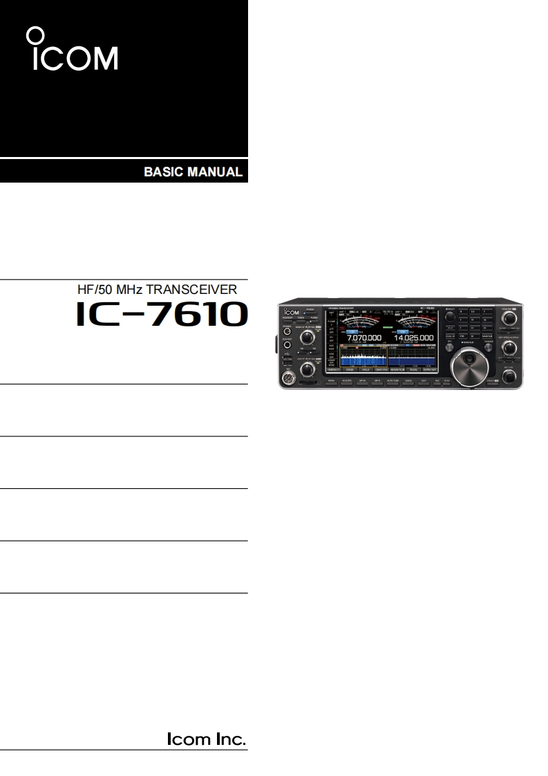 IC-7610_basic_使用说明书手册