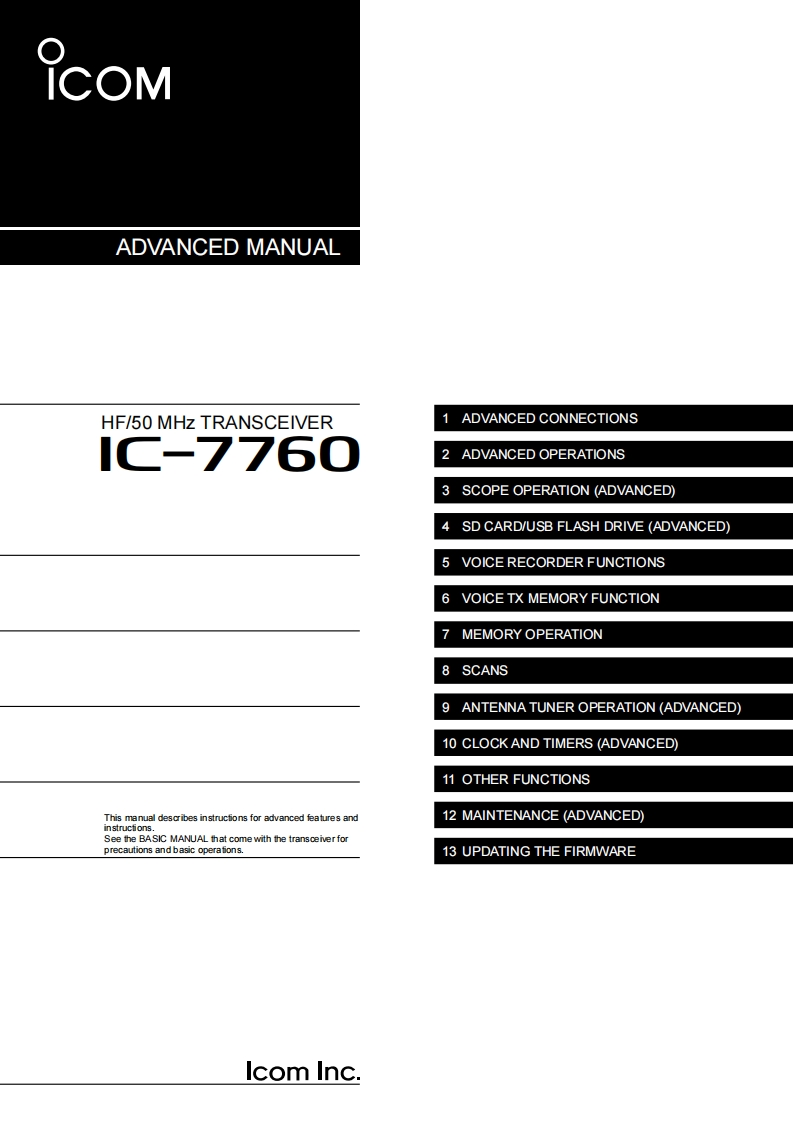 IC-7760_操作说明书手册-Advanced