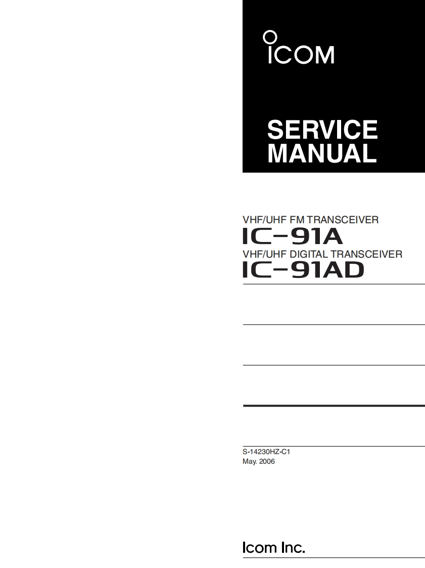 IC-91AD_维修操作说明书手册