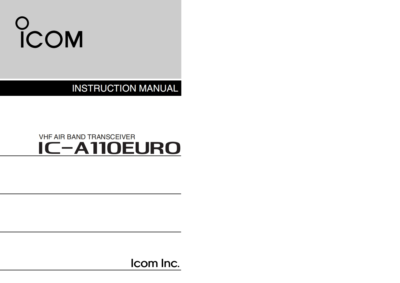 IC-A110EURO_Instruction_Manual操作说明书手册