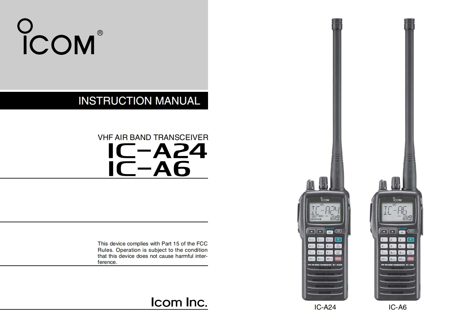 IC-A6-A24-Instruction-Manual操作说明书手册